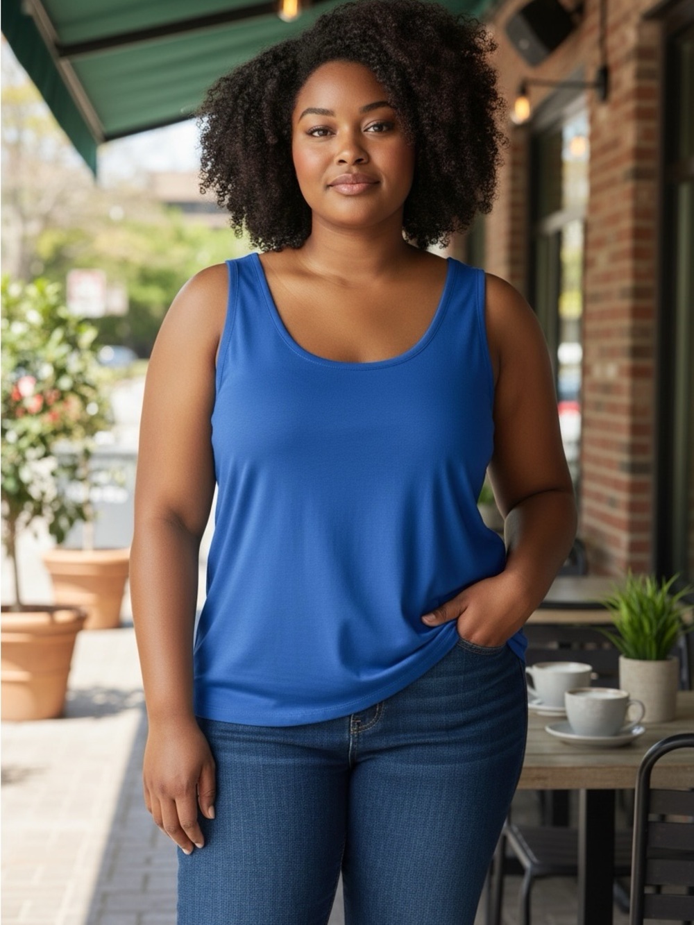 3 for $10 Northern Reflections Women's Scoop Neck Tank Top in Royal Blue #973